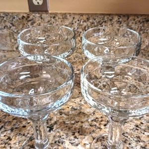 Four (4) Heavy Duty Margarita Glasses - Clear - 12oz Each - Excellent Co…